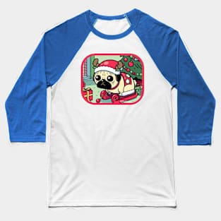 Christmas Pug Baseball T-Shirt